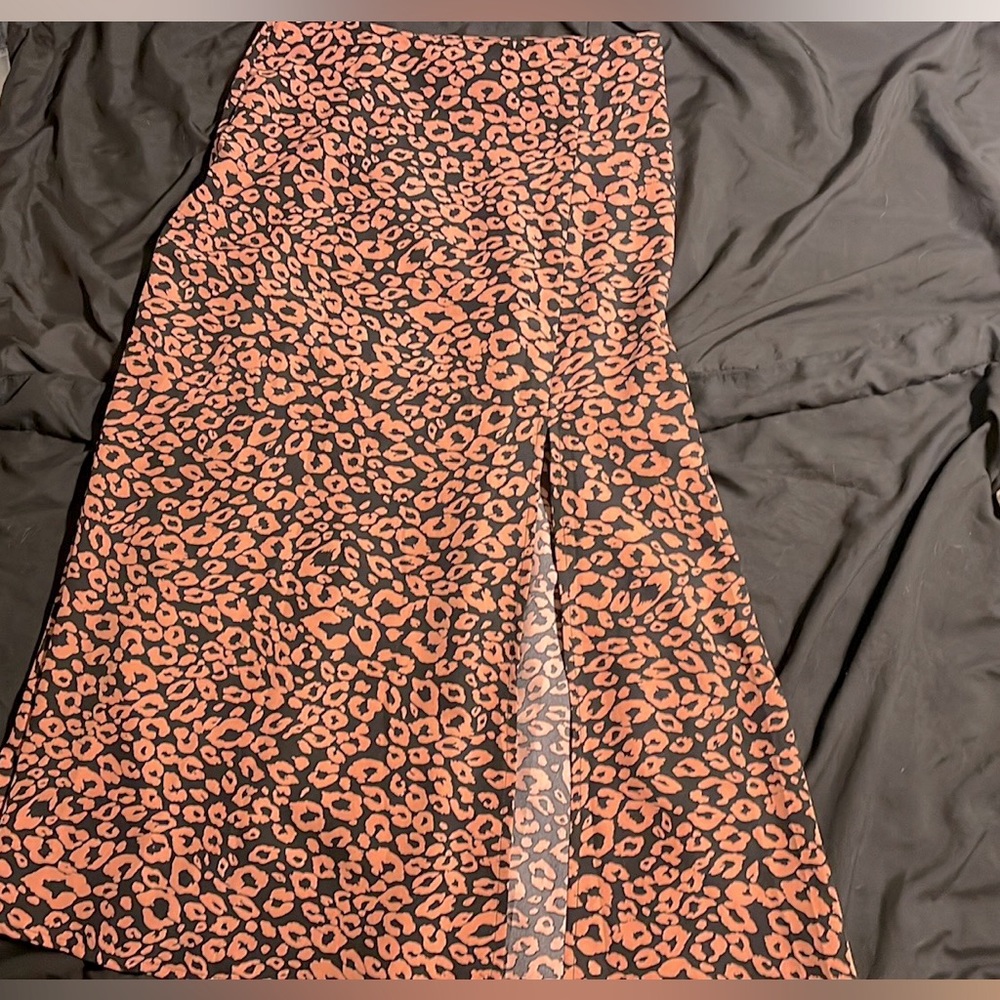 Shein Split Leopard Skirt.